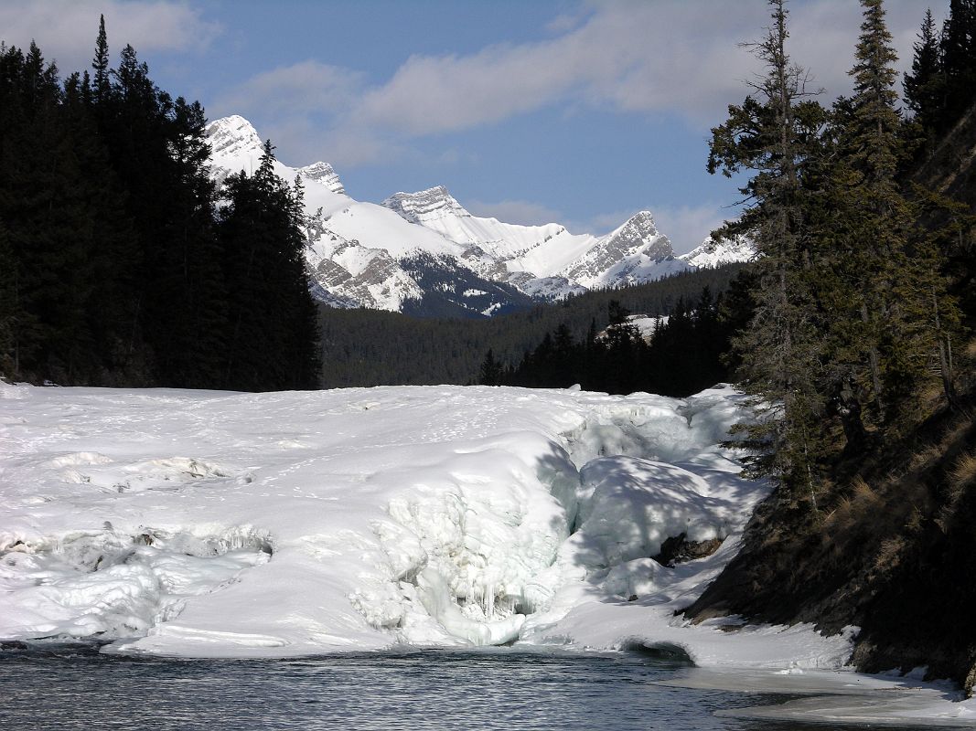 34 Banff Bow Falls With Mount Brewster Behind In Winter